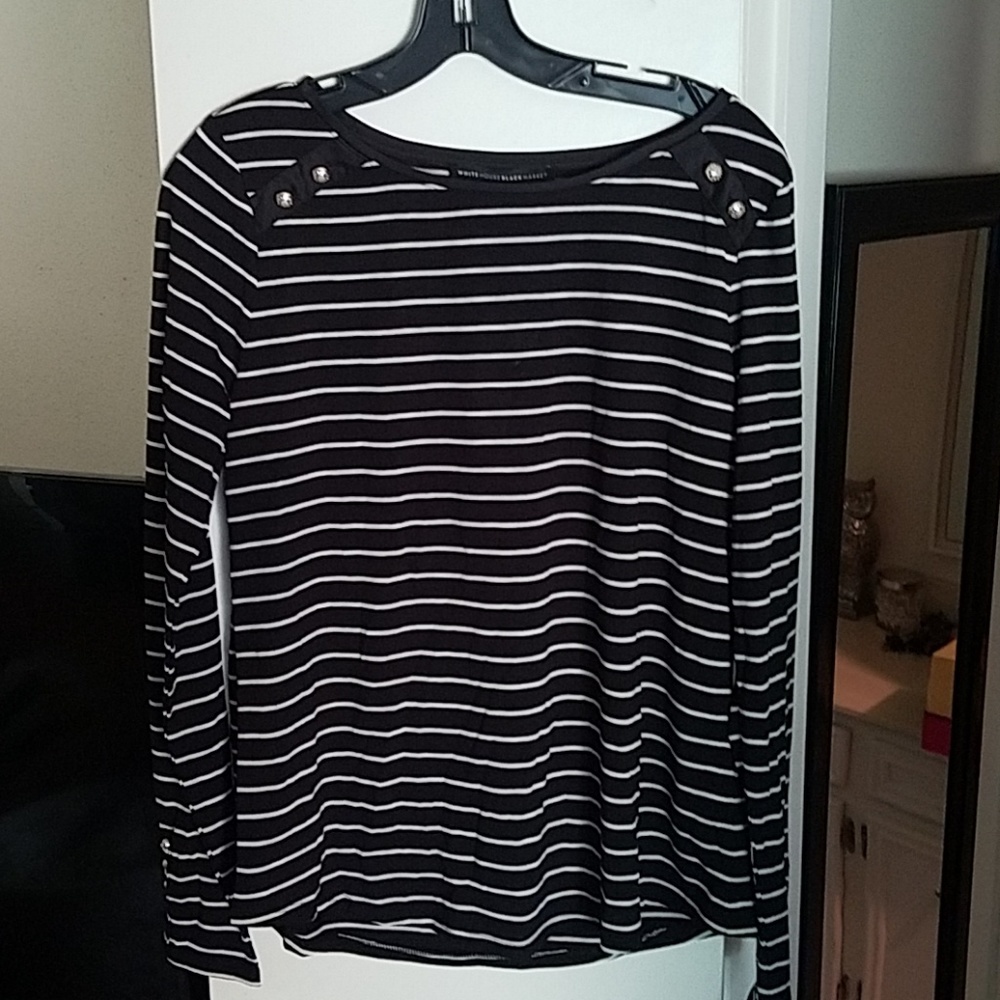 NWT WHBM Striped blouse